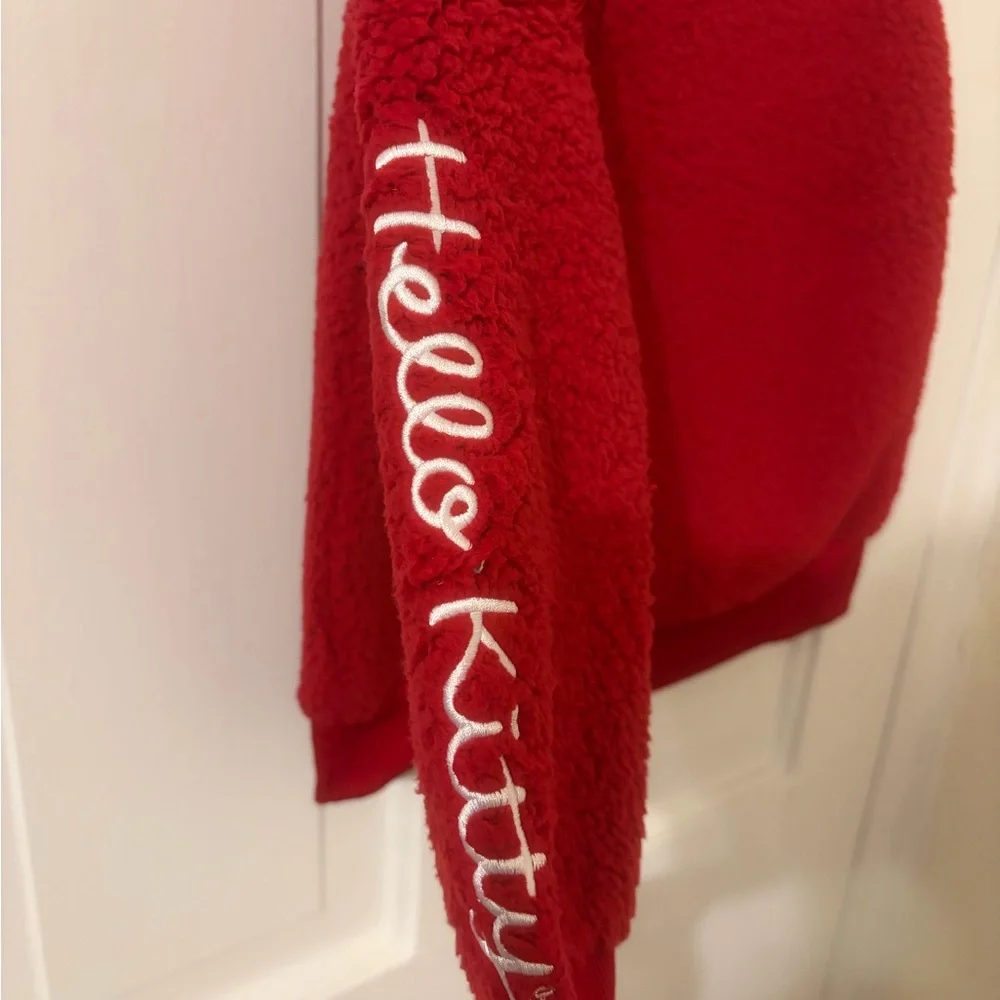 Carter's Red Sherpa Sweatshirt with Pink Bow Graphic